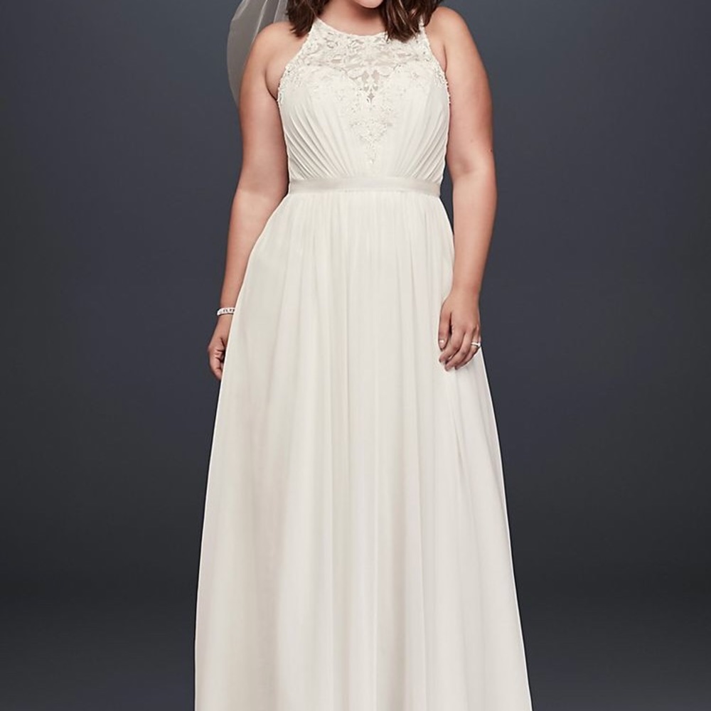 David’s Bridal beaded chiffon wedding dress